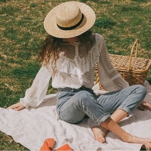 LoveShackFancy Erica Swiss Dot blouse